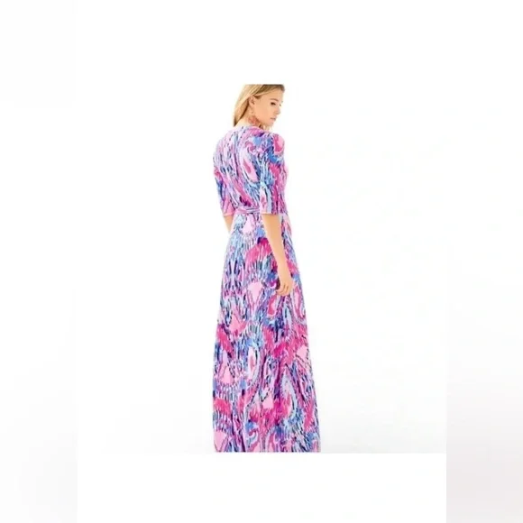 LILLY PULITZER MARVISTA
WRAP MAXI DRESS In MULTI FREE
SPIRIT Print Size Medium. - Picture 2 of 9
